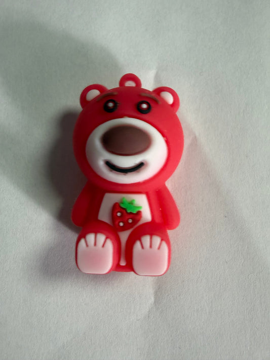 Pen topper silicone Strawberry bear