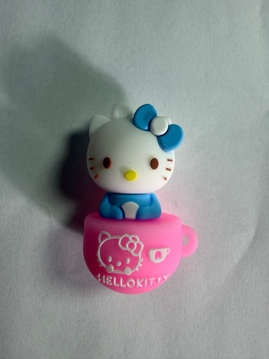 Pen topper silicone Hk in pink coffee cup