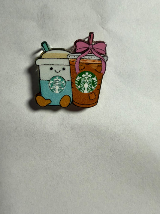 Acrylic focal Starbucks cup with jelly cat coffee cup