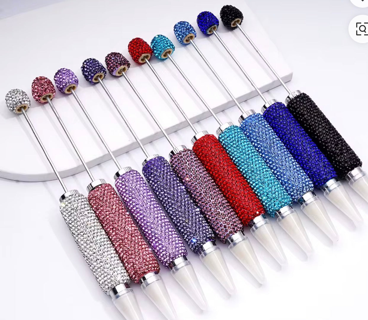 Beadable rhinestone wax tip pens