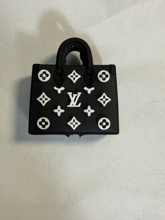 Focal 2d lv black and white purse