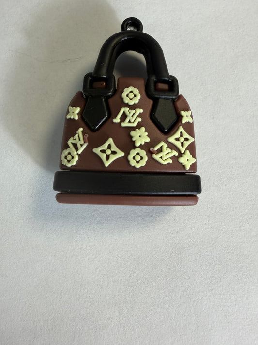 Pen topper silicone Brown and black lv purse