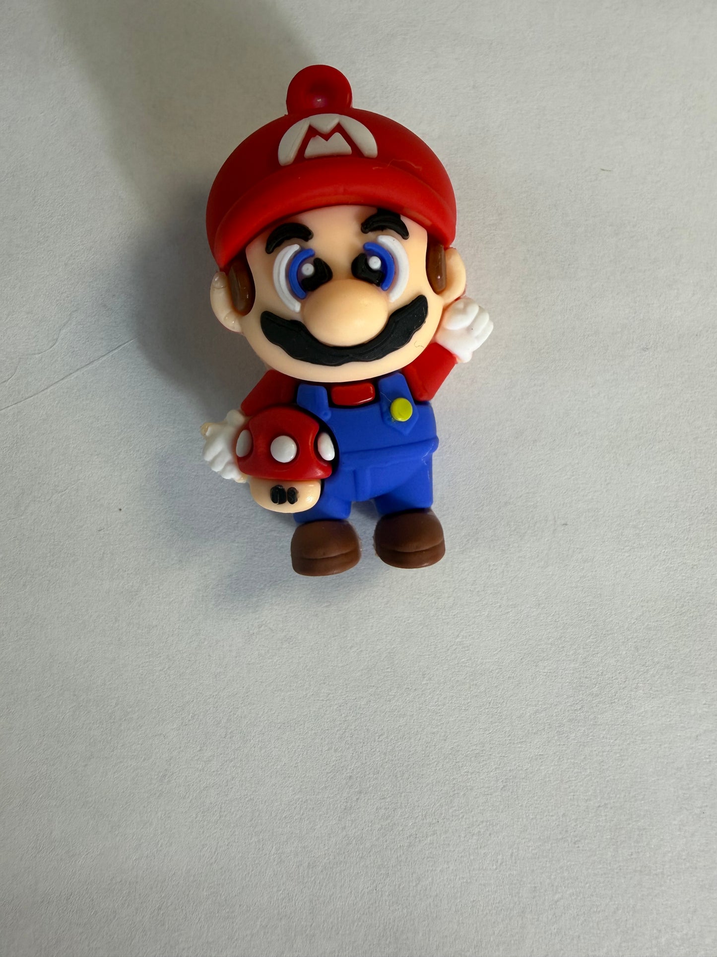 Pen topper silicone Mario holding mushroom friend