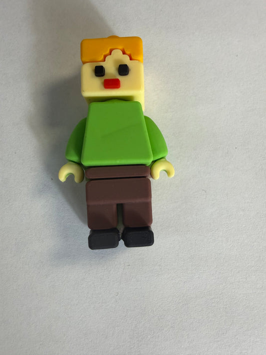 Pen topper silicone Minecraft green shirt