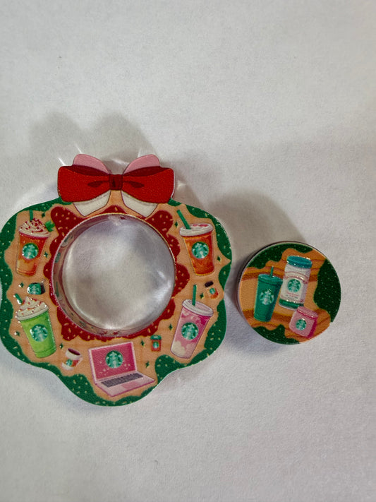 Acrylic focal 2 piece set wreath Starbucks