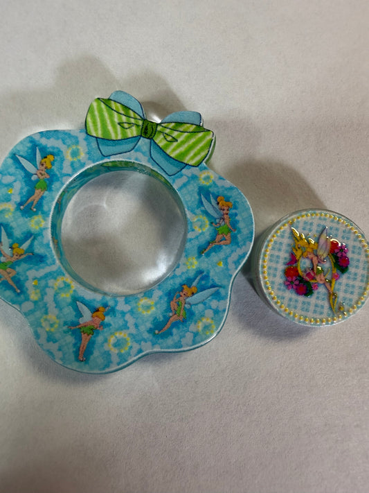 Acrylic focal 2 piece set wreath Tinkerbell
