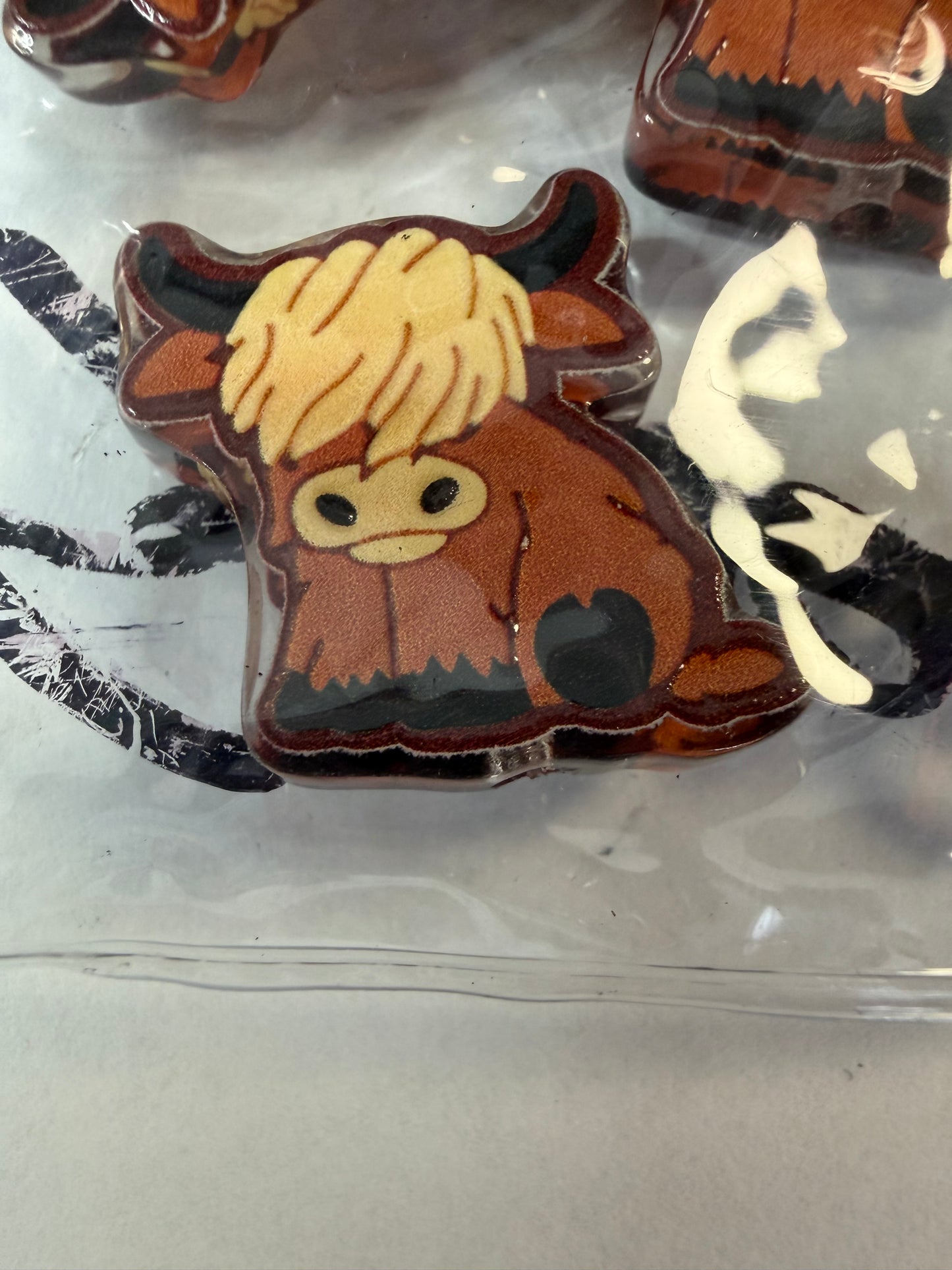 Acrylic focal Brown highland cow