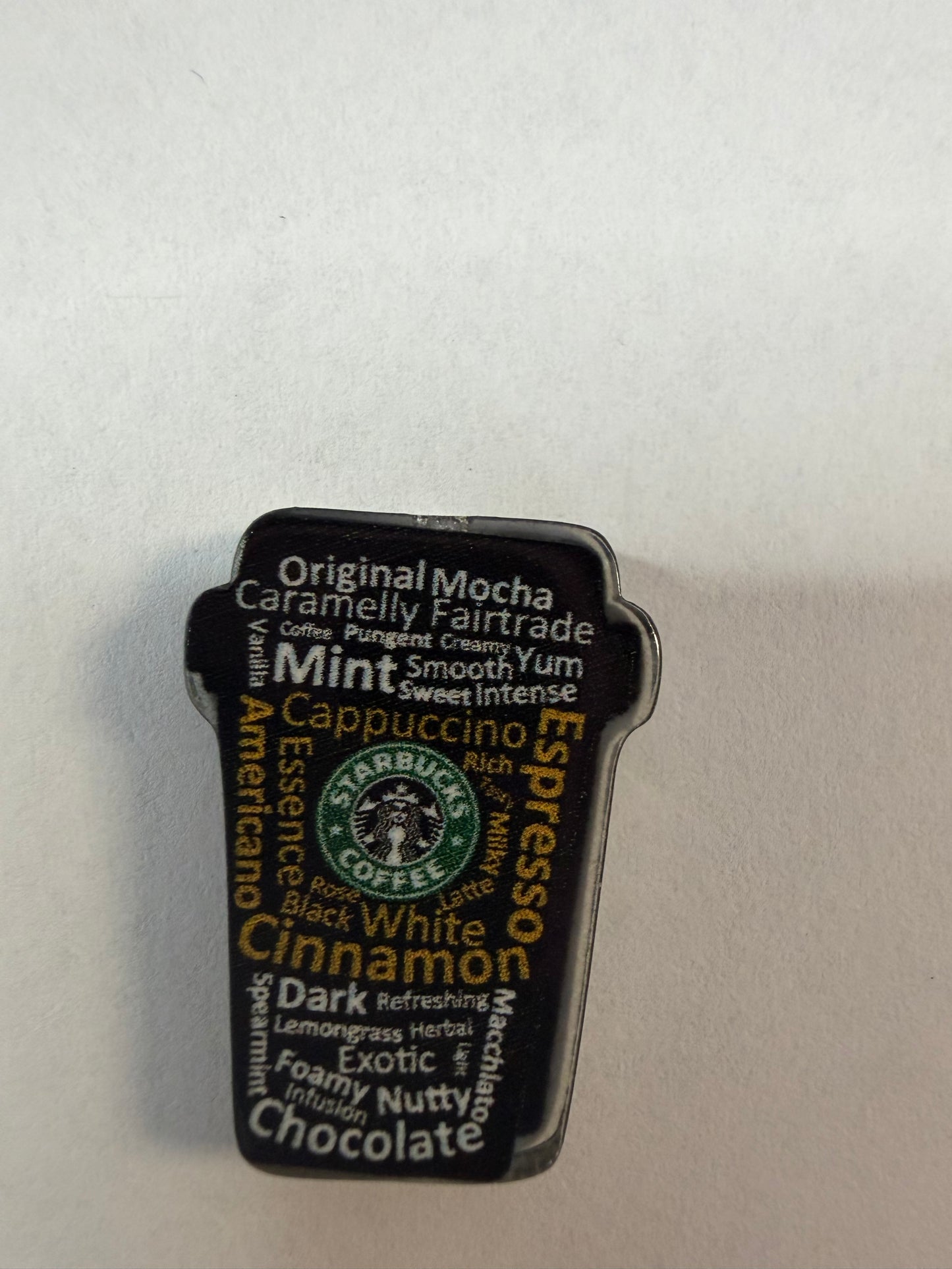 Acrylic focal Black Starbucks coffee cup with coffee flavors