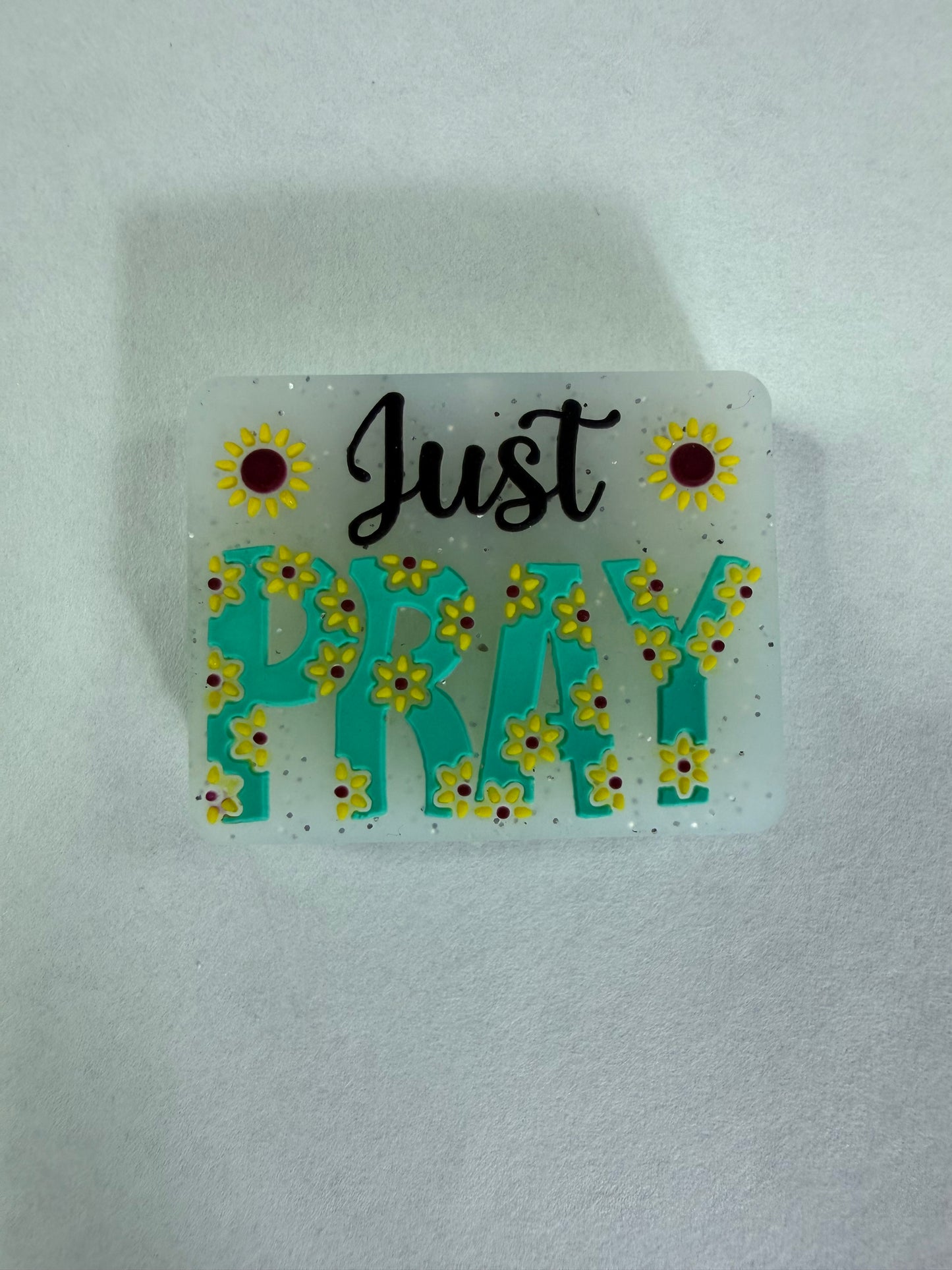Focal 2d just pray teal with sunflowers