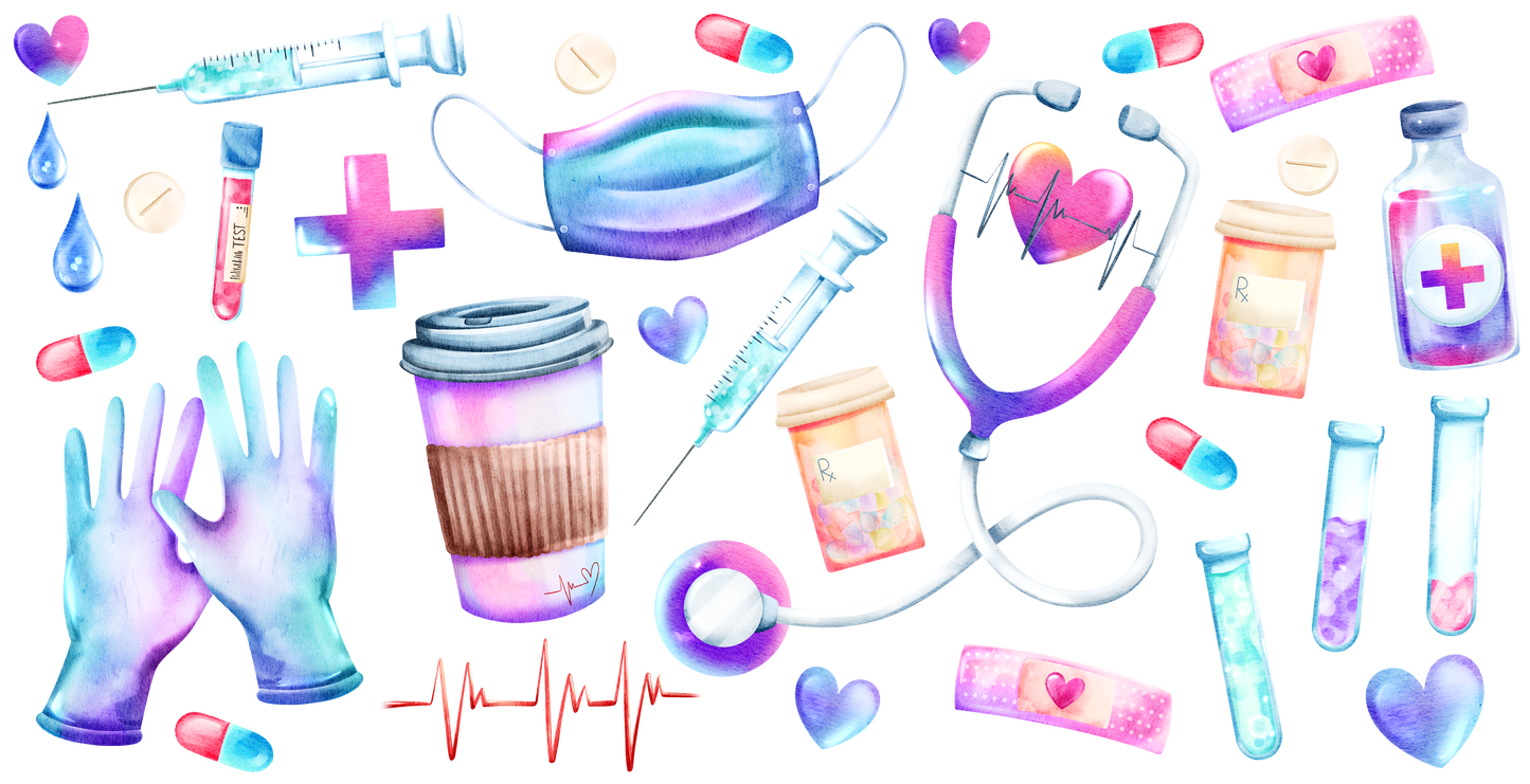 Cup wraps uvdtf  nurse things tie dye