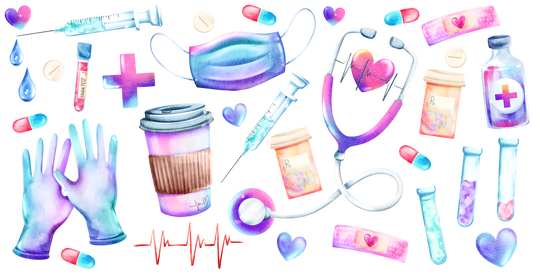 Cup wraps uvdtf  nurse things tie dye
